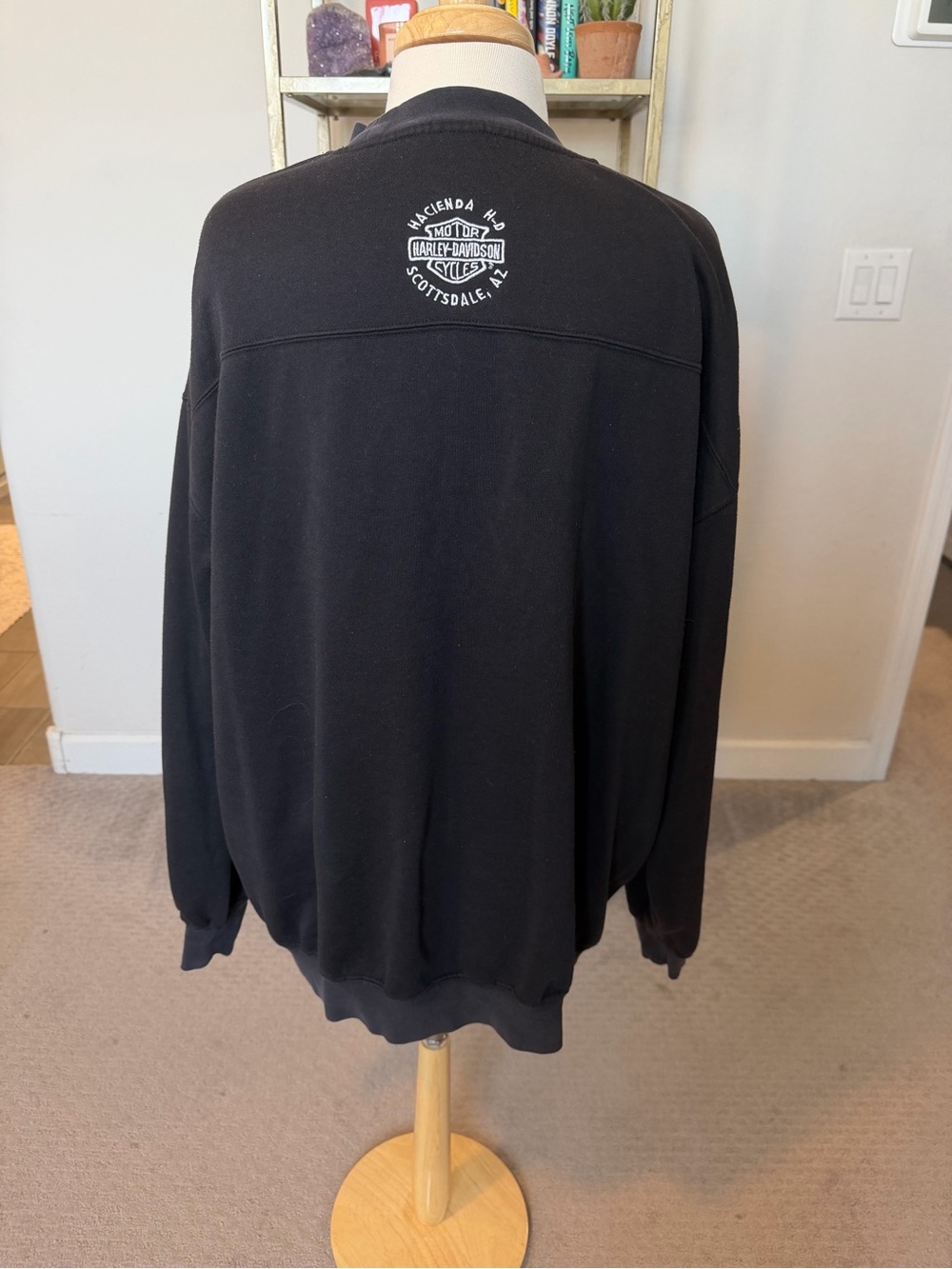 Harley-Davidson Black Crewneck with Orange Logo Embroidery - Picture 2 of 4